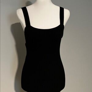 Stylish Black Stretchy Ribbed Dress